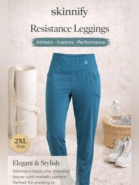 Skinnify Resistance Band Leggings 8 Bands 2XL Workout Gym Training